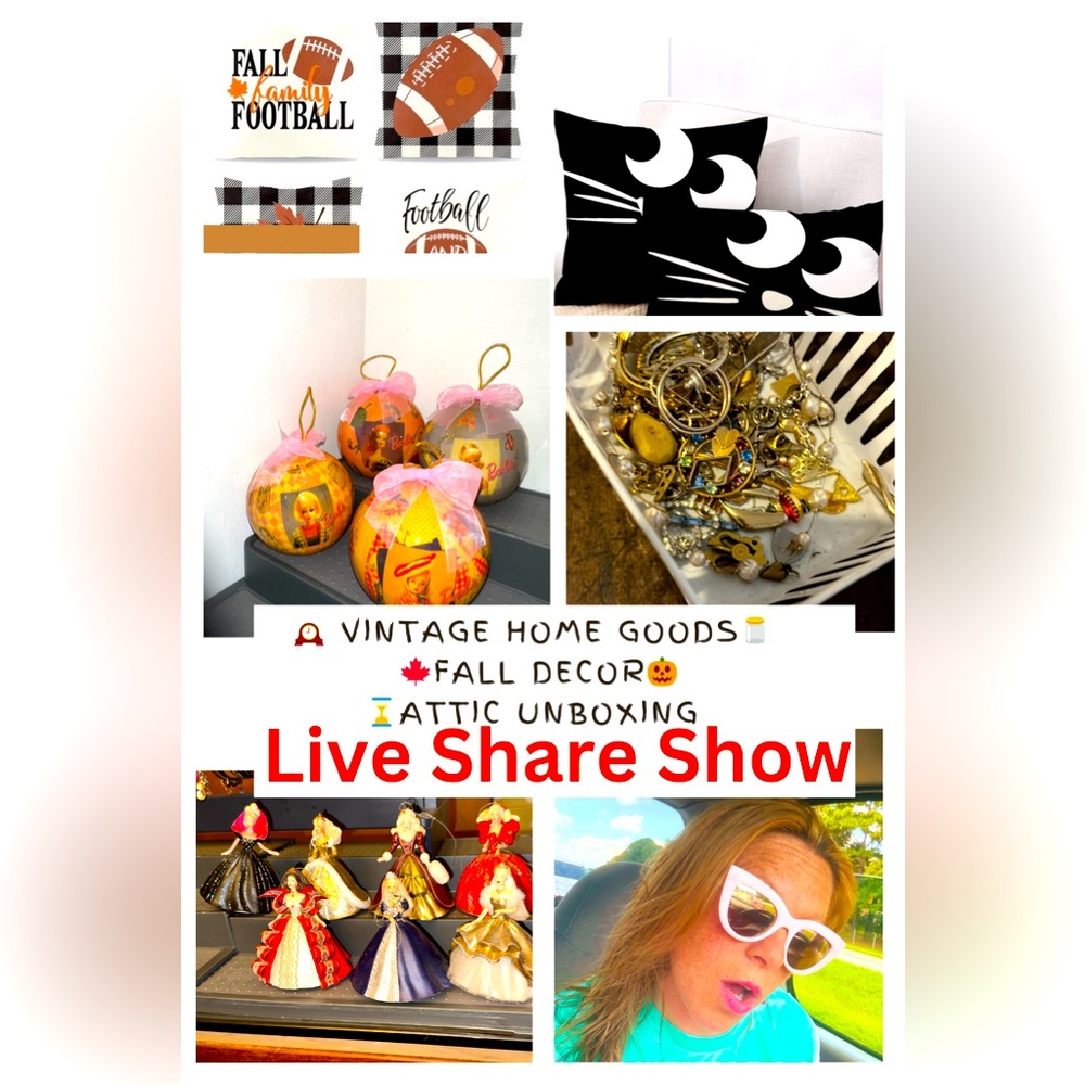 LIVE home show!! SUNDAY 12 noon, Vintage?!, $3 glassware,COMICS, BARBIE, bags.